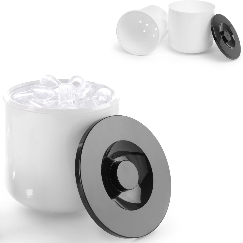 Contenedor de hielo de hielo sobre hielo blanco con tapa negra 10l