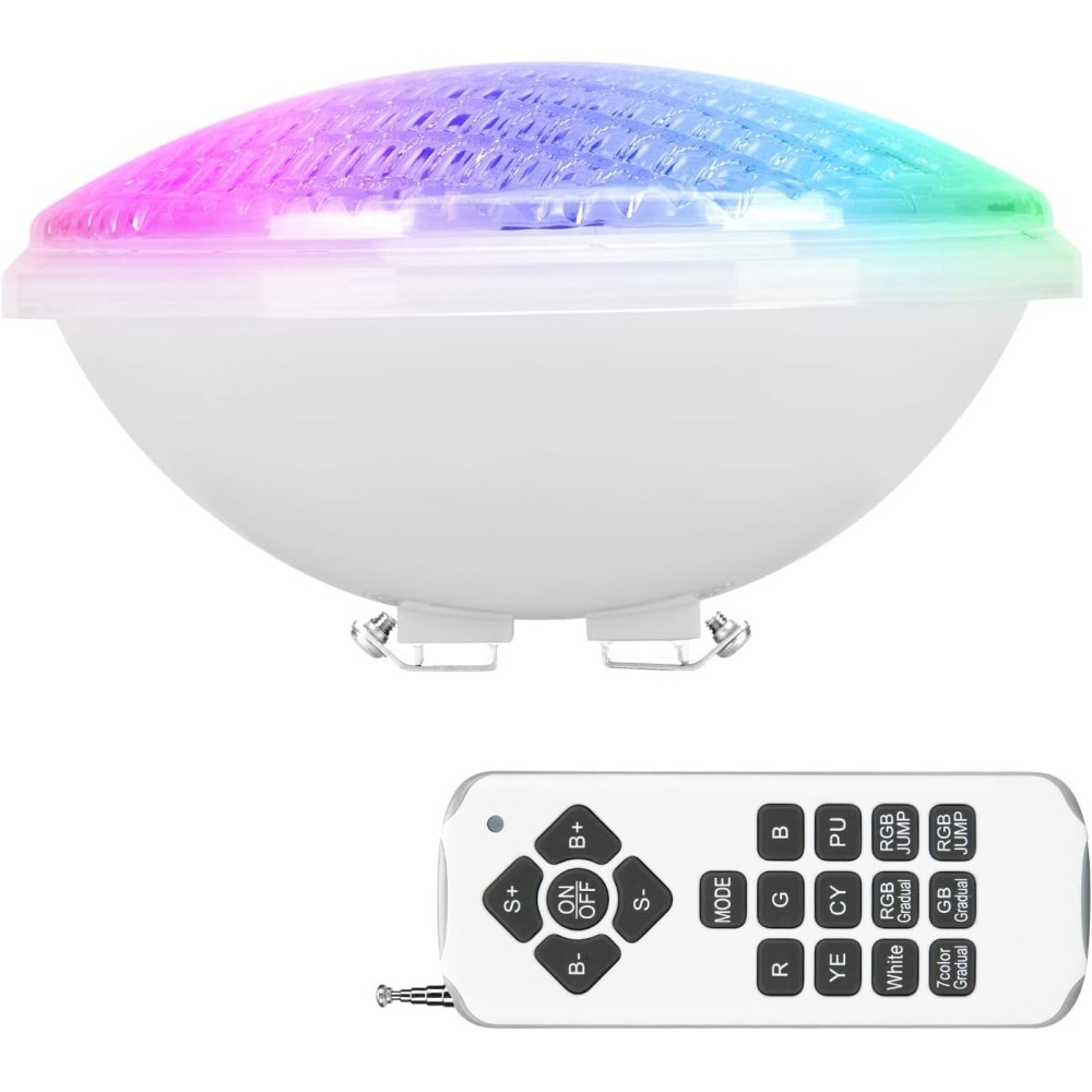 LED-tulede LEDMO RGB 40W IP68 kaugjuhtimispuldiga basseini äärega, veealuse valgustusega