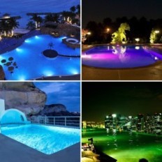 LED-forlygte LEDMO RGB 40W IP68 til pool med fjernbetjening, undervandsbelysning