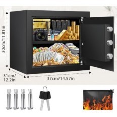 Bezpečný s žáruvzdorným sáčkem pro dokumenty, uhelný hrad, 30 l, použitý