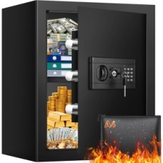 Safe refractory with a document bag, digital with a key, 43 l