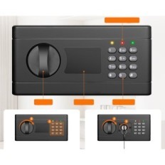 Veilig vuurvast met een documenttas, digitaal met een sleutel, 43 l