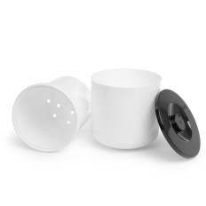 Contenedor de hielo de hielo sobre hielo blanco con tapa negra 10l