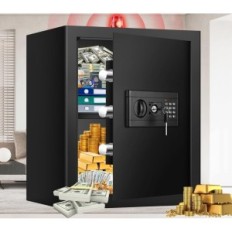 Bezpečný žiaruvzdorný s vreckom dokumentov, digitálny s kľúčom, 43 l