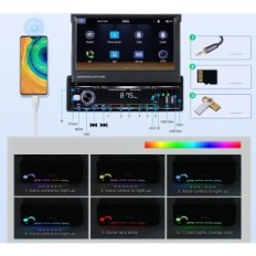 Car radio Nhopeew SH2AM3NH 1 DIN, 7 ", Carplay, Android Auto, GPS