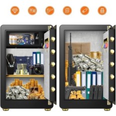 Sanfnz 82L Domagé 34x40x60 cm Coffre-fort ignifuge avec armoire et fermeture à glissière