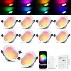 LED spotlights Geyueya 10 x 5w RGBWC + CCT, WIFI, Bluetooth, kit (10 lamper)