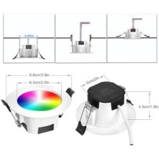 LED Spotlights Geyueya 10 x 5W RGBWC + CCT, WiFi, Bluetooth, Kit (10 Lamps)
