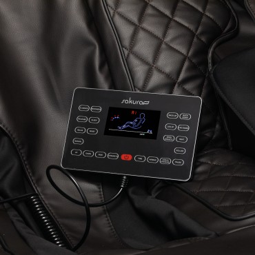 Sakura hierontatuoli Comfort Plus 806 musta — lähikuva säätimistä