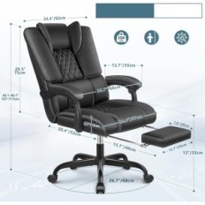 Used GUESSKY SDA005 office chair, with footstool and lumbar support