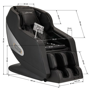 Sakura massage chair Comfort Plus 806 black — side view