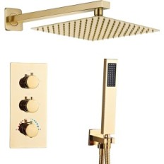 Termostatisk bruser Set Sanitiotar Gold med 30x30 cm hoved