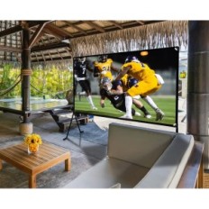 Schermo di proiezione con baseline Leabolt 120 pollici 16: 9 schermo mobile HD per home theater e presentazione