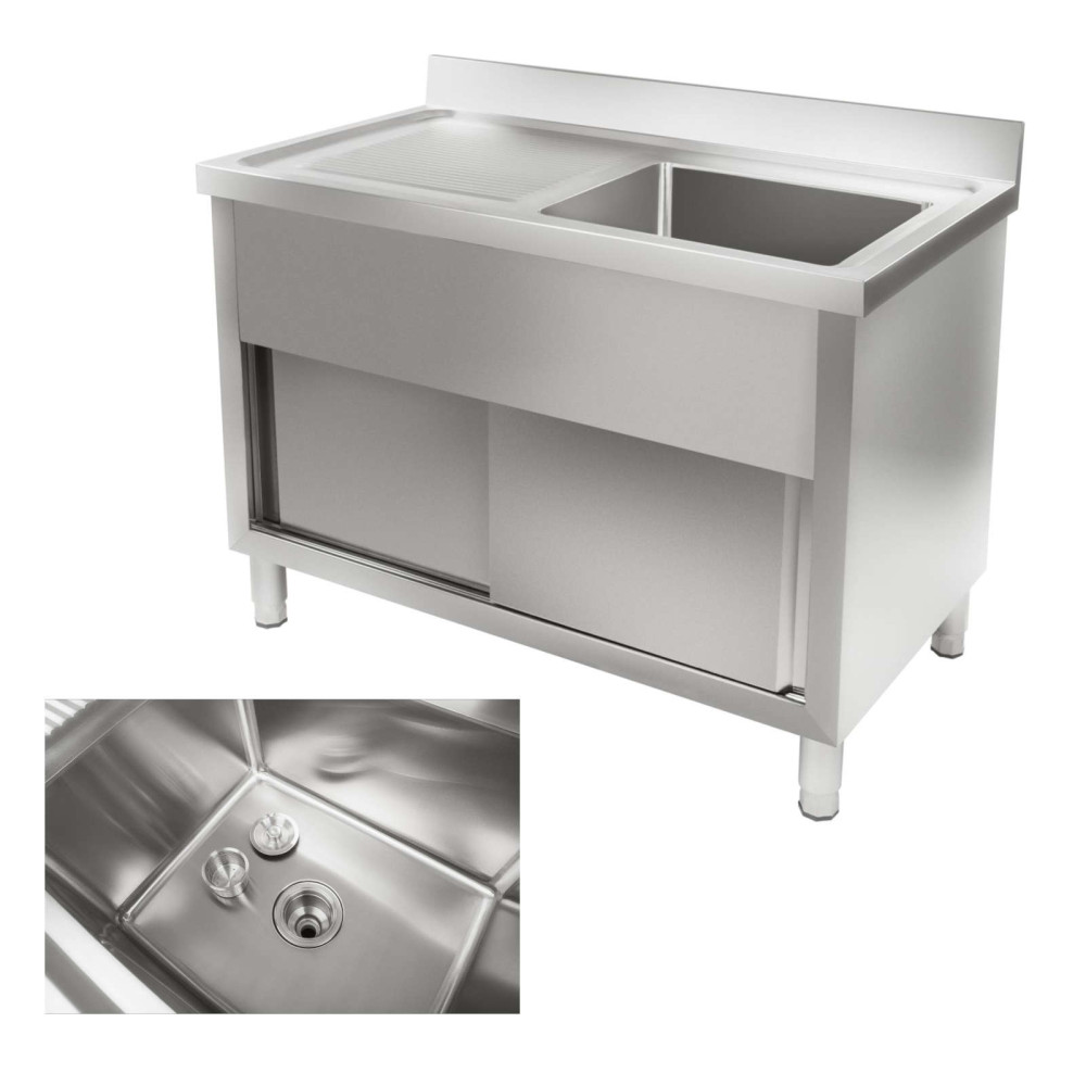 Sink sink steel stainless steel for kitchen width 120cm
