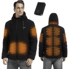 Vykurovacia bunda s Power Bank XinsonyUell, vodotesná, čierna, veľkosť l