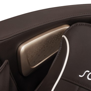 Sakura Comfort Plus 806 hierontatuoli ruskea — lähikuva selkänojasta