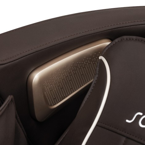 Cadeira de massagem Sakura Comfort Plus 806 castanha — close-up do encosto