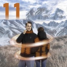 Lämmitystakki Power Bank XinsononyUell, vedenpitävä, musta, koko L