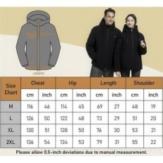 Veste chauffante avec une banque d'alimentation Xinsonyuell, imperméable, noir, taille l