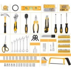 Brukt Verktøy Kit 257 Elements Skrutrekker Socket Yellow Sundpey