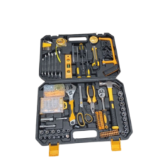 Used tool kit 257 elements screwdriver socket yellow sundpey