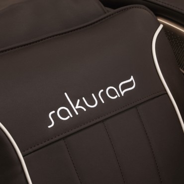 Poltrona massaggiante Sakura Comfort Plus 806 marrone — primo piano dello schienale