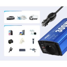 Auto adaptér Giandel PS-300C, 2x USB 4.8a, měnič napětí AC se síťovou zásuvkou