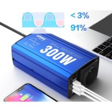 Auto adaptér Giandel PS-300C, 2x USB 4.8a, měnič napětí AC se síťovou zásuvkou