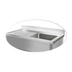 Lavello in acciaio inox in acciaio inox per larghezza della cucina 120 cm