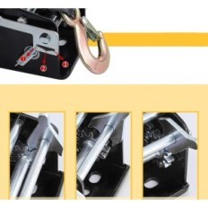 Pindex χειροκίνητο 1500 kg με ζώνη 10 μέτρων, με φρένο σε ένα ρυμουλκούμενο, βάρκες