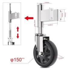 Ruller for porter med en Coowoo vår, 150 mm, ståldør opptil 300 kg (2 stk)