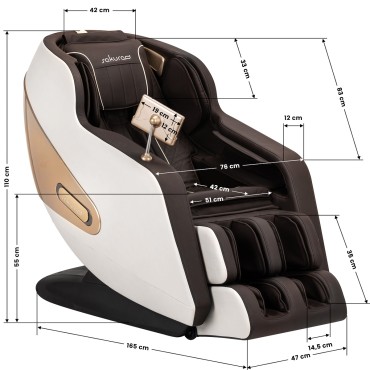 Sakura Comfort Plus 806 massagestoel bruin — zijaanzicht