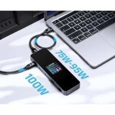 Intelligente USB-C-concentrator Dockase DPR10P 10W1 HDMI Ethernet SD PD Docking Station voor laptop