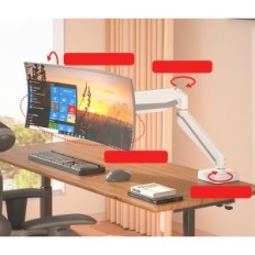 White Hillport A9W Holder til monitor 13-49 inches, 20 kg, VESA 75/100 mm