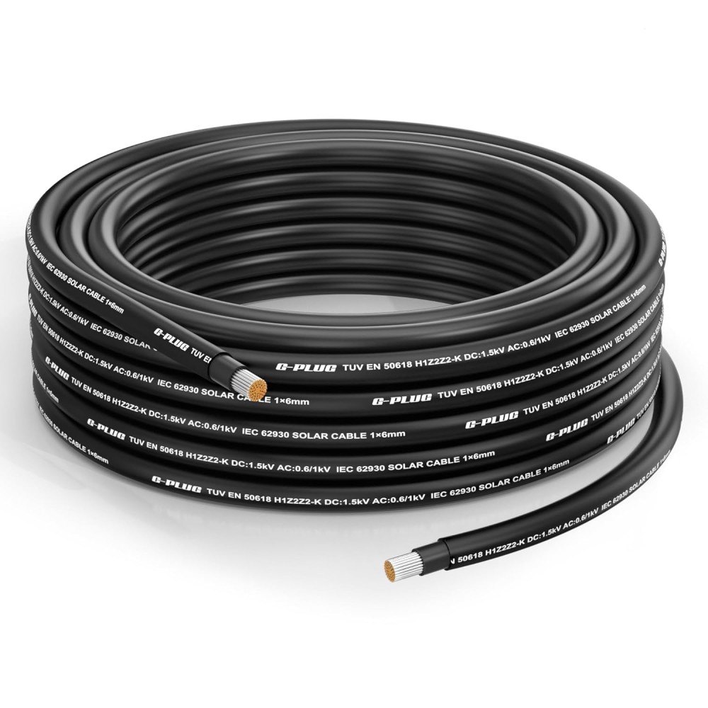 G-Plug καλώδιο για φωτοβολταϊκά πάνελ μήκους 30 m, 6 mm, μαύρο