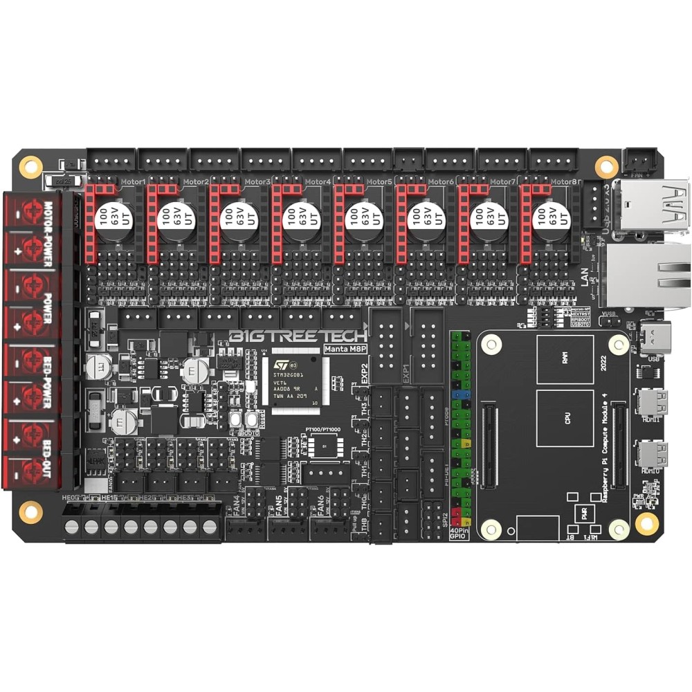 BIGTREECH MANTA M8P CONTROL PLATE, Firmware Clipper / Marlin, vaurioitunut