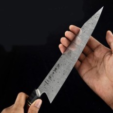 Hezhen 8.5 Couteau à tête, Steel Damascien à 110 couches, Kirsuke