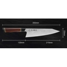 Hezhen 8.5 Head Nuga, 110 kihiline Damascian teras, Kiritsuke