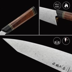 Hezhen 8.5 Coltello da testa, acciaio Damasco a livello 110, Kiritstuke