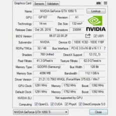 Skadad Splos GTX 1050 TI 4 GB GDDR5 Grafikkort, PCIe, 128 bitar