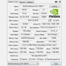 Beskadiget SPLOS GTX 1050 TI 4 GB GDDR5 Grafikkort, PCIe, 128 bits