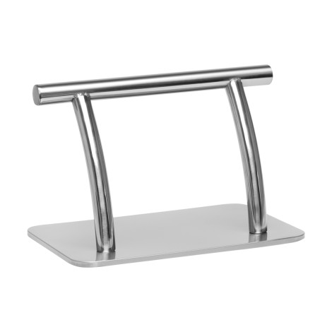 Fotpall för frisör L005S silver — framsida