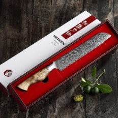 Veitsi leipälle Hezhen 8.3 ", Damascian teräs, puinen kahva