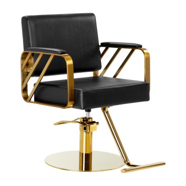 Fauteuil de coiffure Gabbiano Genua or noir