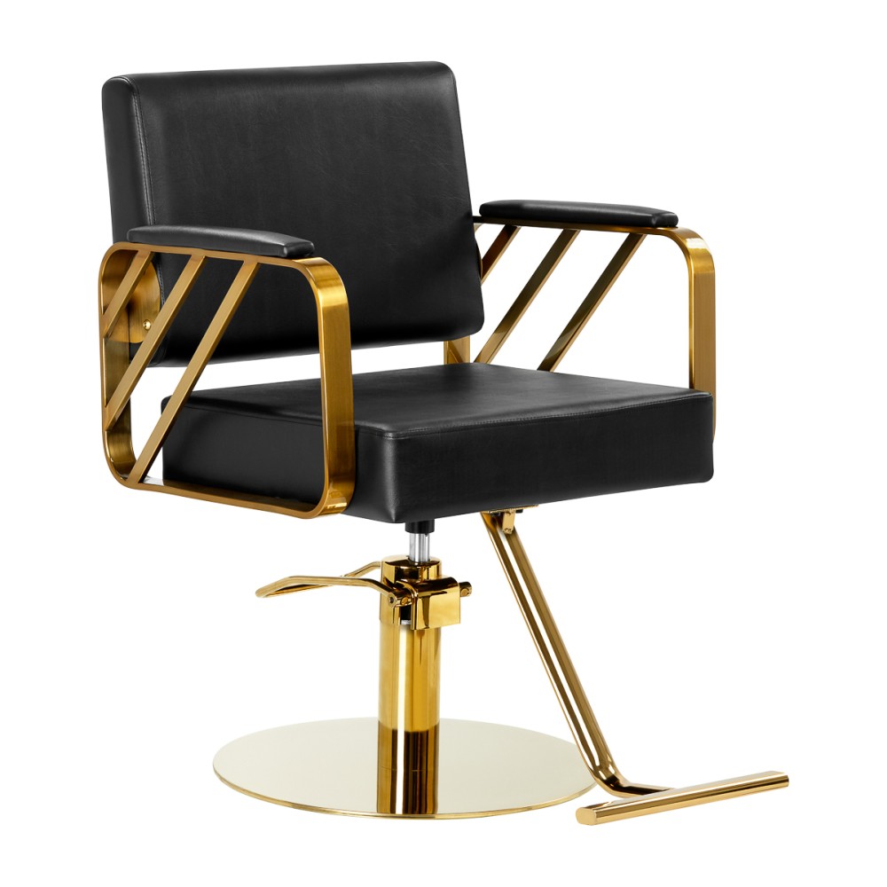 Fauteuil de coiffure Gabbiano Genua or noir