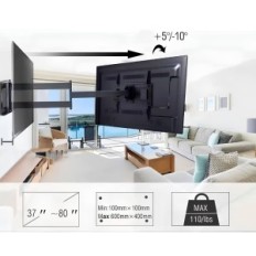 Alça de parede TV Forjando Montagem FM9388-B, braço 42 ", Vesa 600x400