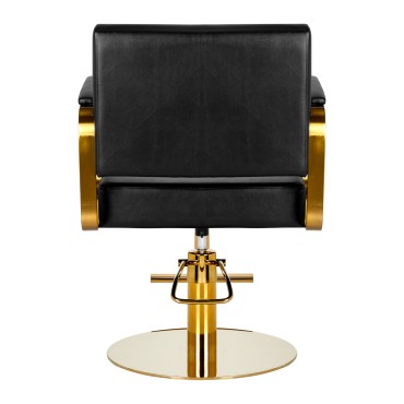 Cadeira de cabeleireiro Gabbiano Genua preto dourado — vista traseira