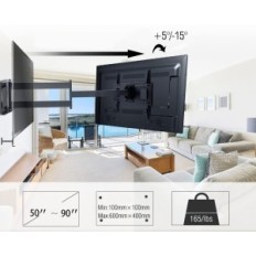 Wall ročaja TV kovanje montaža HY9398-B, ramo 43 ", VESA 600X400