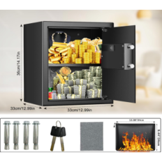 Ανθεκτικά στη φωτιά 40 l Ασφαλές με πυρκαγιά ανθεκτική στην τσέπη για έγγραφα