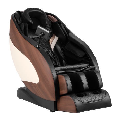 Poltrona massaggiante Sakura 305 in legno e pelle — vista laterale